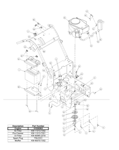 Kawasaki Engine Assembly Wt Diagram and Parts List for H1748 55AE3D4S750-WAM Cub Cadet Lawn Mower